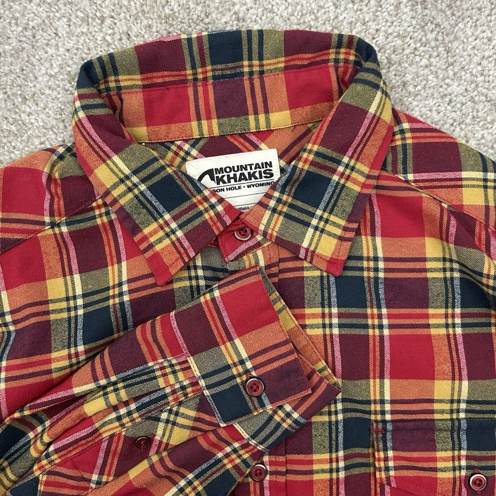 Mountain Khakis Men's Large Plaid Polyester/Wool Blend L/S Flannel Shirt Stretch